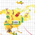 Papel de Parede Magnético - Mapa Pequenos Exploradores