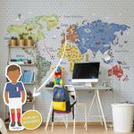 Papel de Parede Magnético - Mapa Futebol