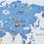 Papel de Parede Magnético - Mapa Futebol