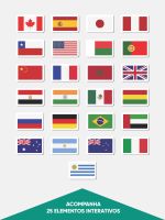 Papel de Parede Magnético - Mapa Flags
