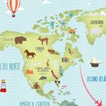 Papel de Parede Magnético - Mapa Fresh