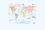 Papel de Parede Magnético - Mapa Candy