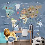 Papel de Parede Magnético - Mapa Blue Marine