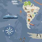 Papel de Parede Magnético - Mapa Blue Marine