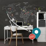 Papel de Parede Magnético - Mapa Blackboard