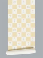 Papel de Parede - Flores Quadriculado