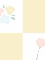 Papel de Parede - Flores Quadriculado
