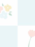 Papel de Parede - Flores Quadriculado