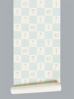 Papel de Parede - Flores Quadriculado