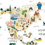 Papel de Parede Magnético - Mapa Caça ao Tesouro