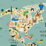 Papel de Parede Magnético - Mapa Caça ao Tesouro