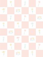 Papel de Parede - Flores Quadriculado