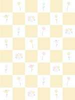 Papel de Parede - Flores Quadriculado