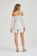 Shorts Voil Cós Elástico Cru