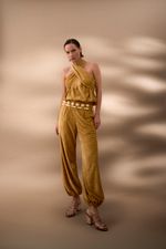 Top Cruzado Jacquard Ouro
