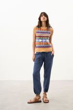 Calça Cós Elástico Az
