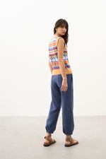 Calça Cós Elástico Az