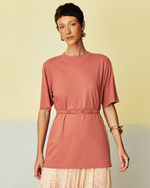 Long Tshirt Cinto Rose