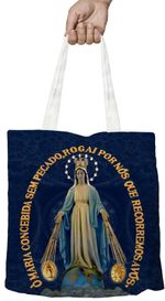SACOLA ECOBAG NOSSA SENHORA DAS GRAÇAS - AZUL