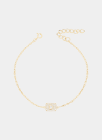 Pulseira Elos Portugueses Placa Pavé E Coração