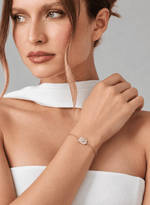Pulseira Elos Portugueses Placa Pavé E Coração