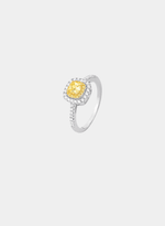 Anel Pavé Cristal Central Amarelo