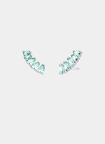 Ear Cuff Gota Cristais Verdes