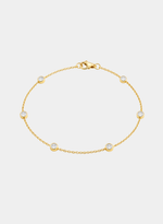 Pulseira com 6 Diamantes em Bisotê