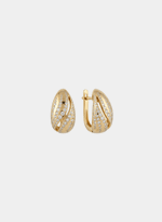 Brinco Gota Pavê Ondulado Diamantes 1.35ct