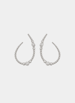 Brinco Argola Aberta com Esferas e Pavê Diamantes 0.68ct
