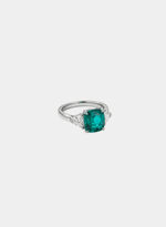Anel Esmeralda 1,58ct com Diamantes Trillion 0,40ct