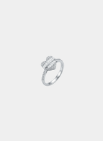 Anel Coração Baguete e Pavê 0,48ct