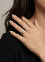 Anel Duplo Halo Cravejado Diamantes 1.14ct