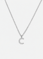 Mini Diamond Initial Necklace - C