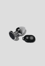 Plug de aço M com vibração e controle remoto - preto