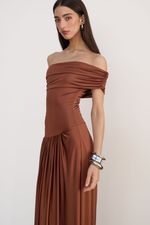 Vestido Drapê Marrom 