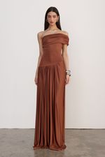 Vestido Drapê Marrom 