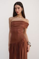 Vestido Drapê Marrom 