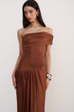 Vestido Drapê Marrom 