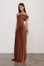 Vestido Drapê Marrom 