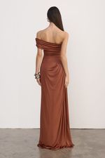 Vestido Drapê Marrom 