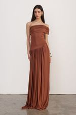 Vestido Drapê Marrom 