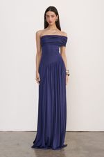 Vestido Drapê Azul Marinho 