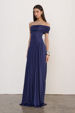 Vestido Drapê Azul Marinho 