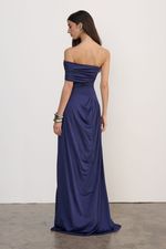 Vestido Drapê Azul Marinho 