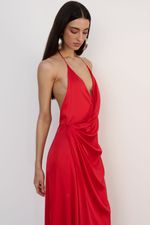 Vestido Longo Cetim Vermelho