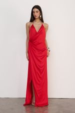Vestido Longo Cetim Vermelho
