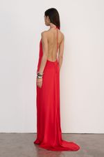 Vestido Longo Cetim Vermelho