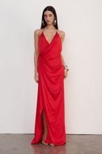 Vestido Longo Cetim Vermelho