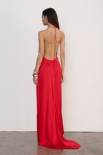 Vestido Longo Cetim Vermelho